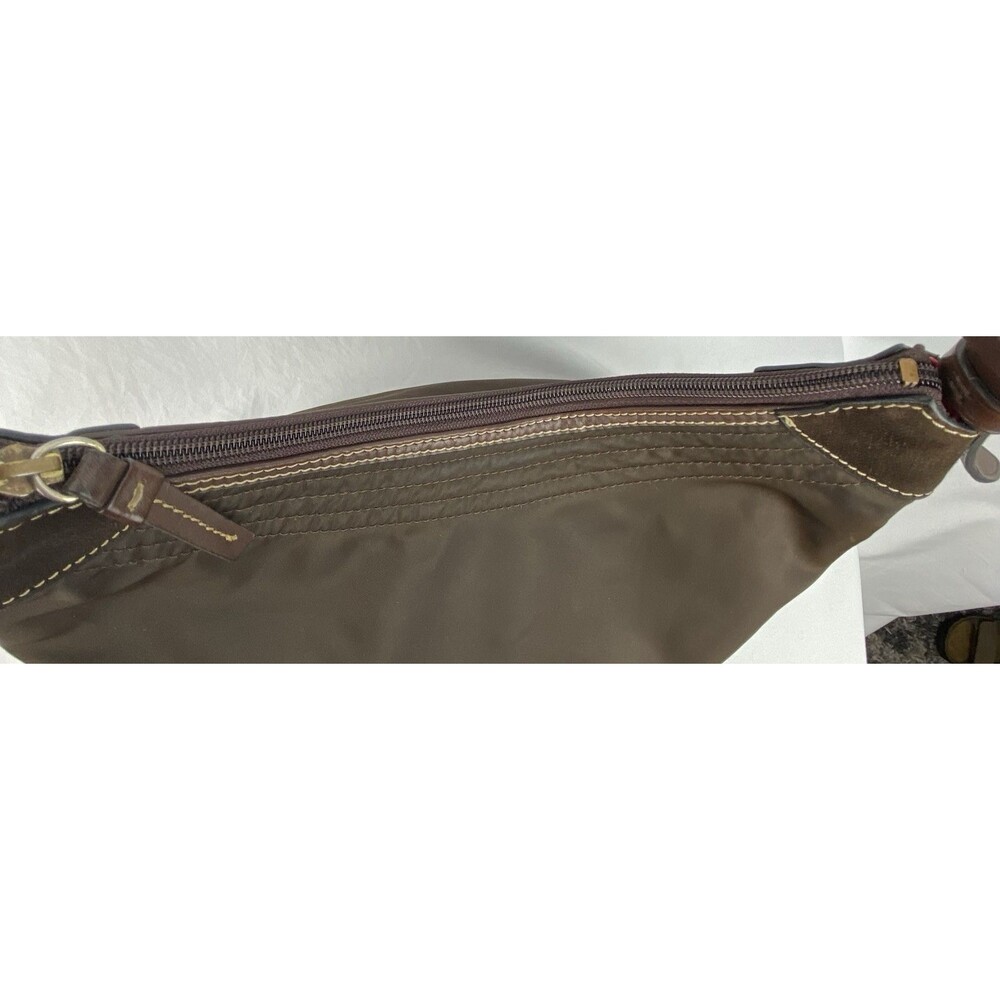 Dooney & Bourke Erica Hobo Bag Shoulder Tote Dark brown Nylon Leather Strap - Picture 10 of 16